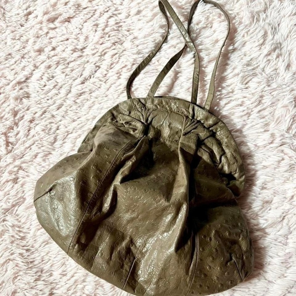Genuine Leather Vintage Boho Earthy Witchy Festival Wide‎ Opening Shoulder Bag